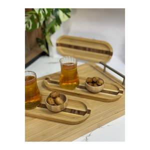 Assiette de service ovale à motif de cœur en bambou, personnalisable pour les fruits, sans BPA, design moderne pour la maison ou l'hôtel, 26 cm - Product Image 4