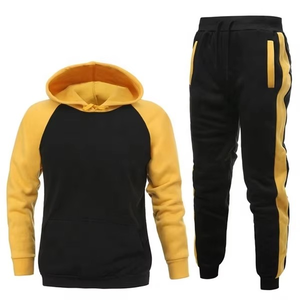 Ensemble de survêtement pour homme respirant, jogging d'hiver avec motif uni, survêtements de sport personnalisés en gros avec capuche - Product Image 6