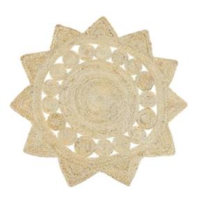 Natural Handwoven <b>Jute</b> Leaf Shape Floor Rug Eco Friendly Braided Area Carpet for Living Room Bedroom Hall Home Decor - Product Image 2