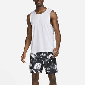 Camisetas sin mangas de poliéster con logo personalizado para hombre, camisetas deportivas estampadas para correr, camisetas de poliéster y algodón personalizadas de alta calidad. - Product Image 2