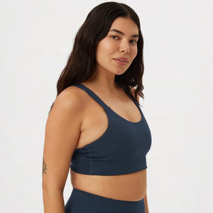 2025 Wholesale Women Simple Front Custom Logo Cross <b>Backless</b> Seamless Yoga Gym <b>Sport</b> <b>Bra</b> High Quality Made in Pakistan - Product Image 4