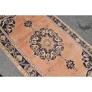 Tapis Oriental Orange Vintage Turc 4.7 X 8.2ft Laine Grande Surface Salon Tapis Latex Support Patchwork pour Couloir Rectangle - Product Image 5