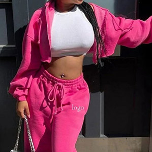 Logotipo personalizado desgastado conjuntos de 2 piezas para hombre 100% algodón estampado cremallera chaqueta pantalones de chándal Casual Jogger Sudadera con capucha conjunto - Product Image 5