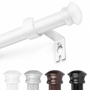 Supports de tringle à rideau décoratifs CorkLatta en acier inoxydable blanc, 30/45 pouces, diamètre 5/8 pouce, pour chambre et salon - Product Image 5