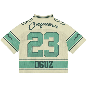 ผู้ชายที่กําหนดเองวินเทจขนาดใหญ่ Boxy ตาข่ายตัดย์กีฬาถนนสูงสตรีทพร้อมเสื้อยืดลายตัวอักษรเปล่าออกแบบ - Product Image 4