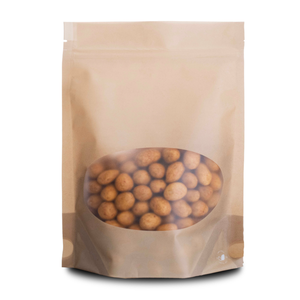 Sacchetto Kraft con Finestra Trasparente, Imballaggio ad Alta Barriera per Alimenti con Chiusura Ermetica - Product Image 1