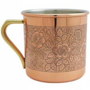 High Quality Handcrafted Hammered Copper Mug Solid Copper <b>Beer</b> Cocktail Drinkware With Brass Handle For Home Bar And Restaurant - Product Image 5