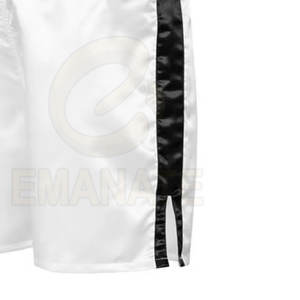 Pantalones Cortos MMA de Estilo Urbano con Patrón Sólido, Cintura Elástica Media, Satén Transpirable Antiarrugas, Largo hasta la Rodilla, Ropa Deportiva Personalizable - Product Image 4
