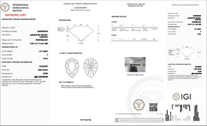 1.31 ct Poire Cut Lab-Grown Diamond IGI Certified F Color VVS2 Clarity Lab-Stone - Product Image 5