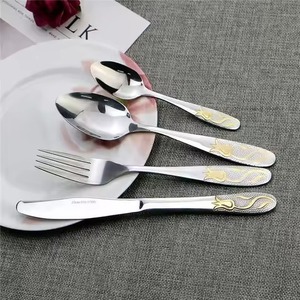 Couteau, fourchette et cuillère en acier inoxydable, acier miroir plaqué or rose, couverts en acier inoxydable, design fantaisie - Product Image 4