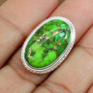 Kingman Bague pour homme en argent sterling turquoise avec motif géométrique Pierre de coupe lisse plaquée rhodium Design amoureux - Product Image 3