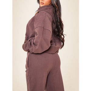 Sudadera con Capucha Corta Informal de Alta Calidad con Logotipo Personalizado para Mujer, Conjunto de Ropa Deportiva, Sudaderas Extra Grandes para Mujer - Product Image 4