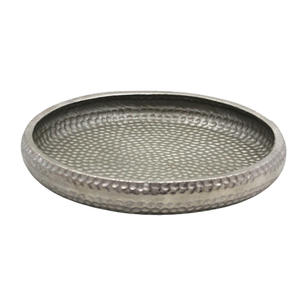 ชามอลูมิเนียมสำหรับเสิร์ฟทรงกลมเคลือบนิกเกิลสีเงินหยาบชามรับประทานอาหารสไตล์คลาสสิกสำหรับห้องครัวและบนโต๊ะ - Product Image 1