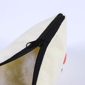 Mini bolsa de cosméticos de maquillaje de lona de algodón ecológica Natural de 12oz 100% de alta calidad de moda Premium con cremallera - Product Image 5