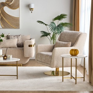 Conception incurvée élégante de Tableau de tambour en métal avec l'idéal durable lisse de meubles de finition argentée pour la table d'appoint ou l'affichage de Table basse - Product Image 3