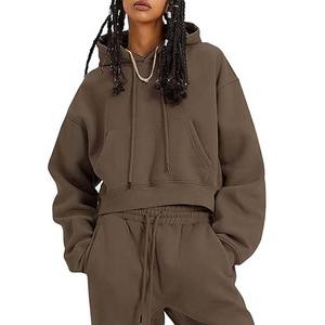 ชุดกีฬาแบบลำลองของผู้หญิงชุดวอร์ม2ชิ้นชุดฝึกวิ่งออกกำลังกายพิมพ์ลายซิลค์สกรีนลายสำหรับฤดูหนาวออกแบบได้ตามต้องการ - Product Image 2