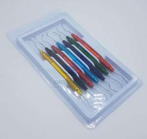 7pcs Steel Dental Set Manual Power Source <b>Silicone</b> Handle Kit Composite Filling Resin <b>Spatulas</b> CE Certified by Ortho Genix - Product Image 6