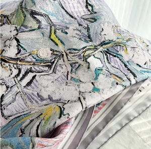 Meilleures offres Logo personnalisé Design carré Écharpe en soie pure de créateur Imprimé 90*90cm Écharpe en sergé imprimé double face Bandana en soie - Product Image 3