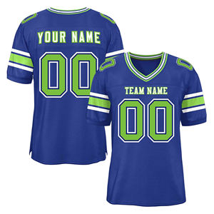 Maillots de football américain OEM, nouveau design, manches courtes, imprimés, grande taille, personnalisés, sublimés, vierges, vente en gros - Product Image 1