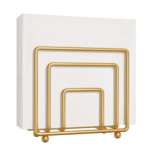 Porte-serviettes en métal fer forgé au design moderne, finition dorée, porte-mouchoirs fait main pour la décoration de la table de la cuisine à la maison - Product Image 1