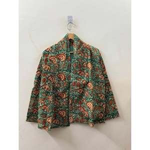 Autumn/Winter <b>Corduroy</b> <b>Jacket</b> Maharaja's Garden Deep Forest Green Hand-Embroidered Linen Lining Leather Shell Satin Outerwear - Product Image 1
