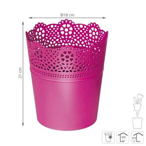 Pot de fleurs en dentelle, dimensions (mm) 180x180x210, couleur fuchsia - Product Image 3