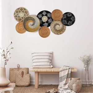 Vietnam gros bohème jonc de mer décoration murale panier ensemble ferme Boho mur cintre Accent jonc de mer suspendus décoration murale - Product Image 4