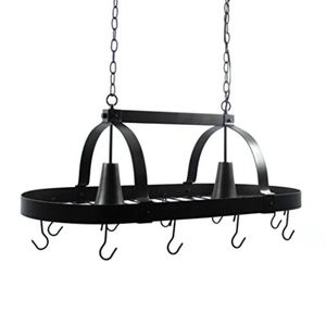 Support mural traditionnel en acier pour casseroles, couvercles et ustensiles, avec crochets de suspension, organisateur de cuisine - Product Image 3