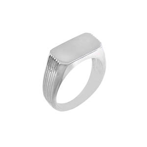 Anillo de sello clásico de plata de ley 925 con base sólida - Product Image 1