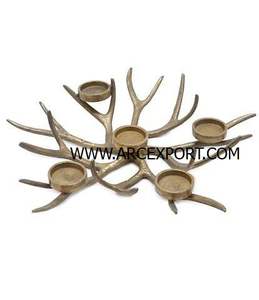 Bougeoir en Nickel Plaqué avec Motif de Bois de Cerf, Poli Brillant, Meilleure Qualité, Design Élégant, Luxe, Vente en Gros, Bougeoir Moderne - Product Image 5