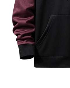 Sudadera con Capucha de Manga Raglán Negra y Marrón, Unisex, Cálida para Invierno, de Forro Polar, Suave, Informal, con Bolsillo Tipo Canguro - Product Image 6