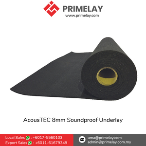 AcousTEC, diseño moderno, accesorios para pisos de goma de alta densidad de 8mm, base insonorizada para uso en alfombras, juego de 8 rollos - Product Image 2