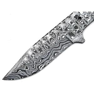 Couteau JEXMOO personnalisé fait à la main en acier Damas, lame vierge multifonctionnelle à motif goutte de pluie, avec un cadeau parfait, couteau pour usage extérieur - Product Image 6