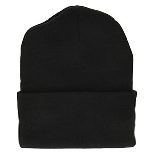 <b>Black</b> Custom Unisex Beanie Winter Beanies Knitted Hat - Product Image 1