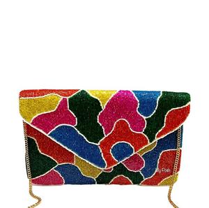 Luxury Seed Beads Christmas Beaded Clutch Purse Christmas <b>Tree</b> Pattern Beaded Embroidery Clutch - Product Image 2