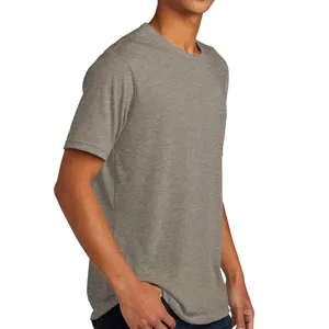 Erkek T Shirt-kısa kollu ekip boyun yumuşak donatılmış taze klasik T Shirt Hanes Originals hafif tri-blend Crewneck T Shirt
