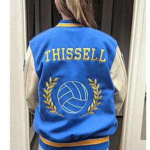 เสื้อแจ็กเก็ตทีมเบสบอลสำหรับผู้ชายเสื้อแจ็กเก็ตเลตเตอร์แมนดีไซน์ตามสั่งแผ่นปะติดผ้ากำมะหยี่ระบายอากาศ - Product Image 6