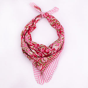 Bandana carré multifonctionnel en coton imprimé floral, respirant, écologique, pour la tête, le cou, le visage, les sports de plein air - Product Image 1