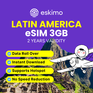 Du lịch đầu tiên trên thế giới mới R-NA-10 dữ liệu di động hàng đầu Eskimo du lịch Latin Mỹ dữ liệu-3GB esim với hiệu lực 2 năm - Product Image 5