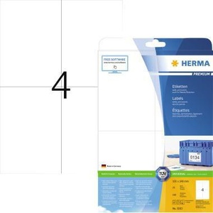 HERMA ฉลากอเนกประสงค์พรีเมียม 105 X 148 มม. กระดาษสีขาวแบบไม่สามารถลอกออกได้ 100 ฉลาก/แพ็ค กระดาษสำนักงาน - Product Image 1