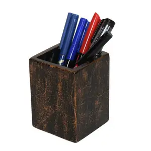 עט מעץ מודרני בעל עמדת כלי שולחן כתיבה מארגן וסמן עט מחזיק אחסון עפרונות לעיפרון הבית