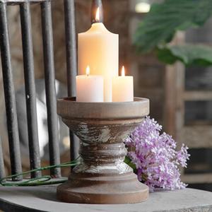 <b>White</b> Farmhouse Wooden <b>Candle</b> Holder Home Decoration Wedding Events Parties Handcrafted <b>Pillar</b> Stand at Wholesale Factory Price - Product Image 2