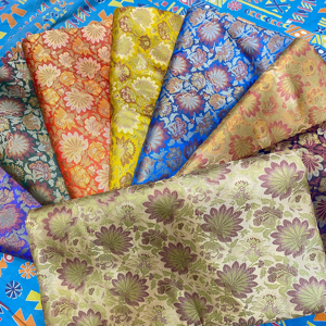 Lujo 100% seda Jamawar Resham brocado tela elegante tejido Jacquard patrones intrincados para Sherwanis Lehengas Home - Product Image 1