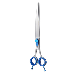 กรรไกรตัดแต่งขนสัตว์เลี้ยงพร้อมห่วงยางกรรไกรตัดแต่งขนที่มีผิวกระจกเป็นเศษขอบพร้อมสกรูสแตนเลสแบบปรับได้ - Product Image 3