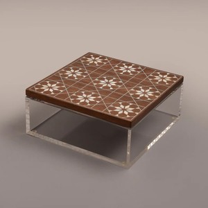 Caja de chocolate acrílico de lujo con Incrustaciones de nácar, tapa de madera, caja de chocolate árabe, regalos de Ramadán Eid hechos en Vietnam - Product Image 1