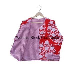 Chaqueta de Algodón Acolchada Hecha a Mano en India, con Detalle de Botones, Estilo Vintage para Fiestas, Invierno/Otoño/Primavera, Jaipuri, Venta al Por Mayor - Product Image 6