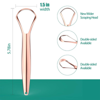 Grattoir de bouche confortable en acier inoxydable et en cuivre de nettoyeur de langue orale réutilisable de qualité chirurgicale