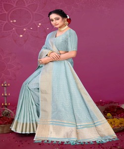 Ropa de fiesta de boda india Sari de seda con blusa - Product Image 1