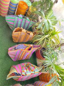 Sacs à provisions en coton et plastique recyclés écologiques Sacs de supermarché et de plage réutilisables pour femmes Modèle personnalisé Inde durable - Product Image 2