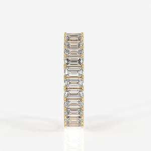 <b>Emerald</b> Cut Moissanite Diamond Eternity Band <b>Ring</b> Sterling <b>Silver</b> Elegant and Durable Wedding Accessory - Product Image 3